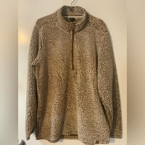 Life Integrity and Earth, Men's Tan Sherpa 1/4 zip pull over size L